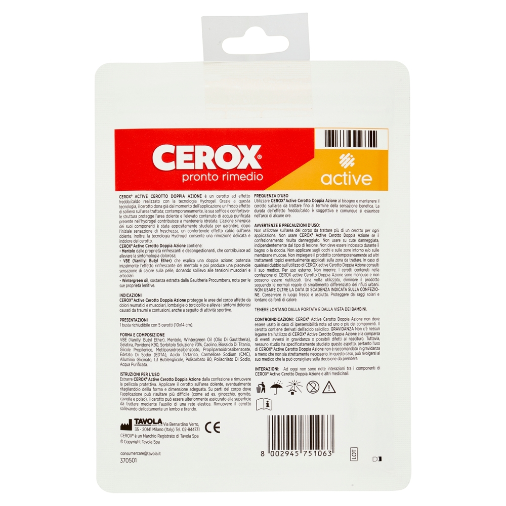 Cerox active cerotto Doppia Azione 5 pz